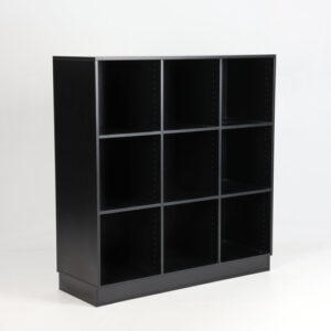 Reol med 9 rum - sort laminat