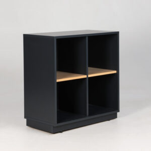 Reol med 4 rum - lys birk/antracitgrå laminat