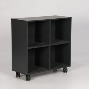 Reol på hjul med 4 rum - antracitgrå laminat