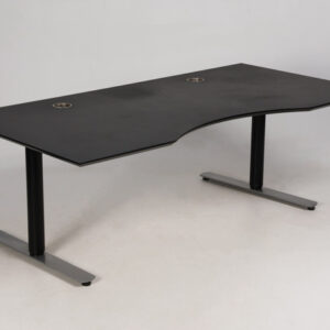Linak hæve sænkebord med mavebue - sort linoleum