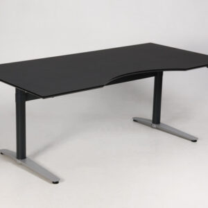 Duba hæve sænkebord med mavebue - sort linoleum