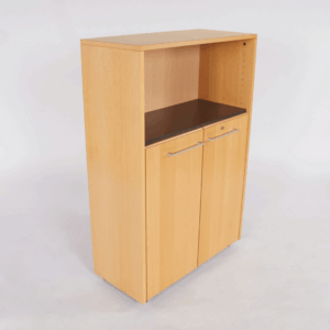 Kontorskab med 3 rum - bøg/antracitgrå