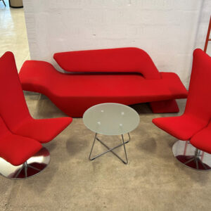 Softline Pierce og Angel loungesæt - rød/krom