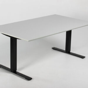 Dencon Delta hæve sænkebord - lys grå laminat