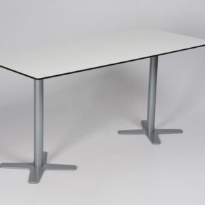 Kantinebord - hvid laminat med sort kant