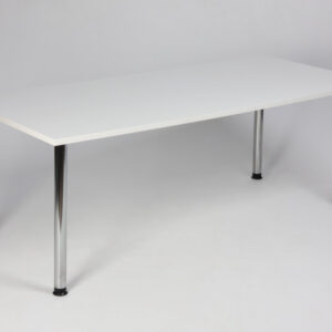 Kantinebord - hvid laminat/krom