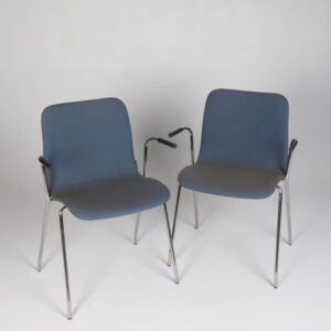 2 stk. OFFECCT Cornflake konferencestole - blåmeleret/krom