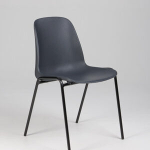 Stabelstol - antracit plast/sort stel