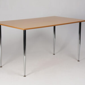 Mødebord - bøgefinér/krom