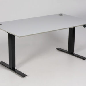 Swedstyle hæve sænkebord - lys grå laminat/sort stel