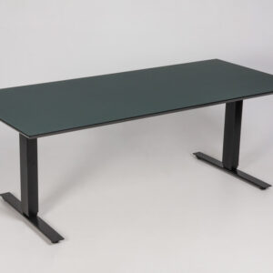 Swedstyle hæve sænkebord - flaskegrøn linoleum/sort stel