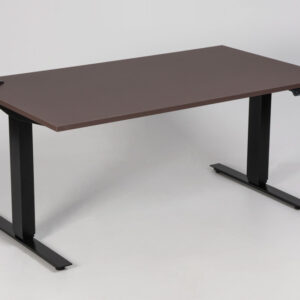 Swedstyle hæve sænkebord - støvet brun linoleum/sort stel