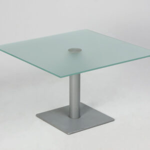 Kvadratisk loungebord - frostet glas/grå
