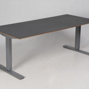 Hæve sænkebord - grå linoleum med MDF-kant