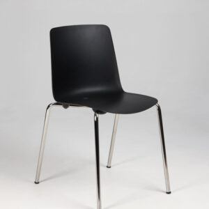 Kantinestol - sort plast/krom