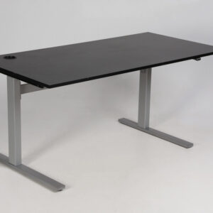 Linak hæve sænkebord - sort laminat/gråt stel