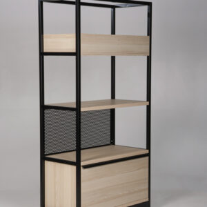 Narbutas Combus reol med skuffe - lys trælaminat/sort