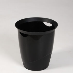 Papirkurv med greb - sort plast
