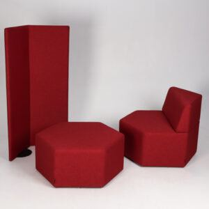 Softrend loungesæt Manhattan Hexa med skillevæg - mørkerød