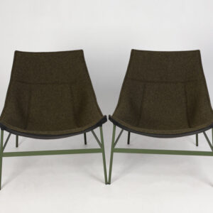 2 stk. OFFECCT Montparnasse Easy loungestol - olivengrøn uld