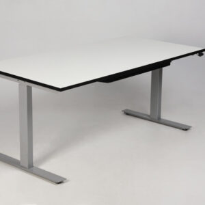 Linak hæve sænkebord - hvid laminat med sort kant