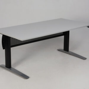 Linak hæve sænkebord med frontplade - lys grå laminat