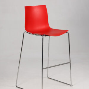 Arper Catifa 46 barstol - rød plast/krom