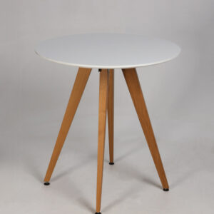 Højt cafébord - hvid laminat/egetræ