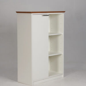 Savir Design kontorskab med låge - hvid laminat/egetræsfiner