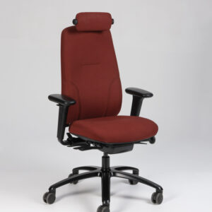 RH Logic 220 kontorstol med armlæn og nakkestøtte - bordeaux Steelcut