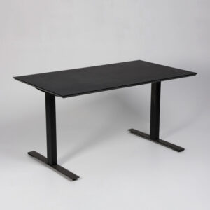 Dencon mødebord til 4 personer - sort linoleum/sort stel