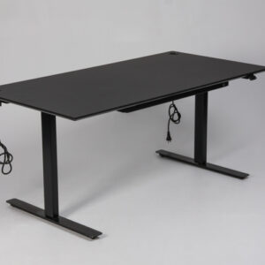 Linak hæve sænkebord med PowerDots - sort linoleum/sort stel