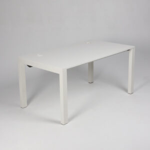 Hæve sænkebord med PowerDot - hvid laminat/hvidt stel