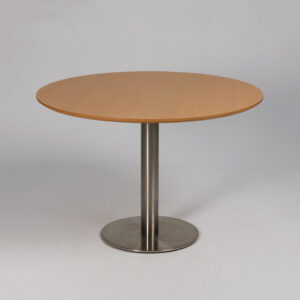 Rundt mødebord - ahorn/børstet stål