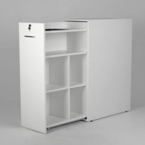 Savir Design venstrevendt udtræksskab - hvid laminat