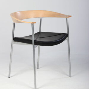 Paustian Stuk konferencestol - sort læder/lys bøg