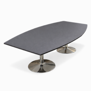 Kantinebord til 6-8 personer - antracitgrå laminat/krom