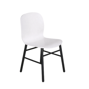 SixtyOne mødestol - hvidbejdset/sort stel
