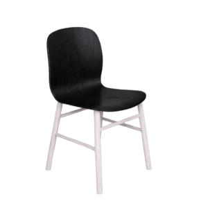 SixtyOne mødestol - sort/hvidbejdset stel