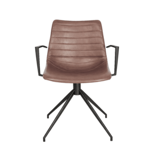 Ventus Down konferencestol med armlæn - brun PU-læder