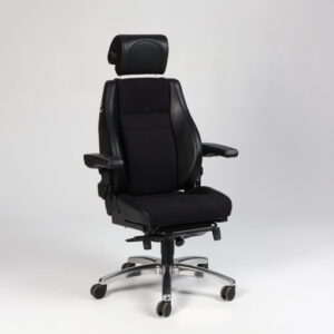 König Secur24 kontorstol med armlæn – sort læder/uld