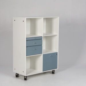 Montana CO16 reol med skuffe til hængemappe - hvid/blåmetallic