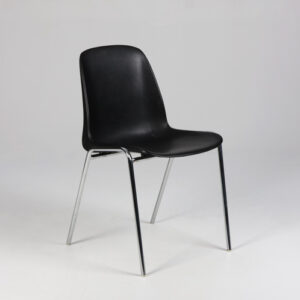 Stabelstol - sort plast/krom