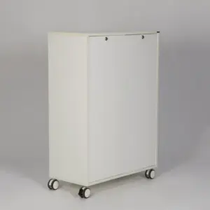 Kontorskab med hjul - hvid laminat